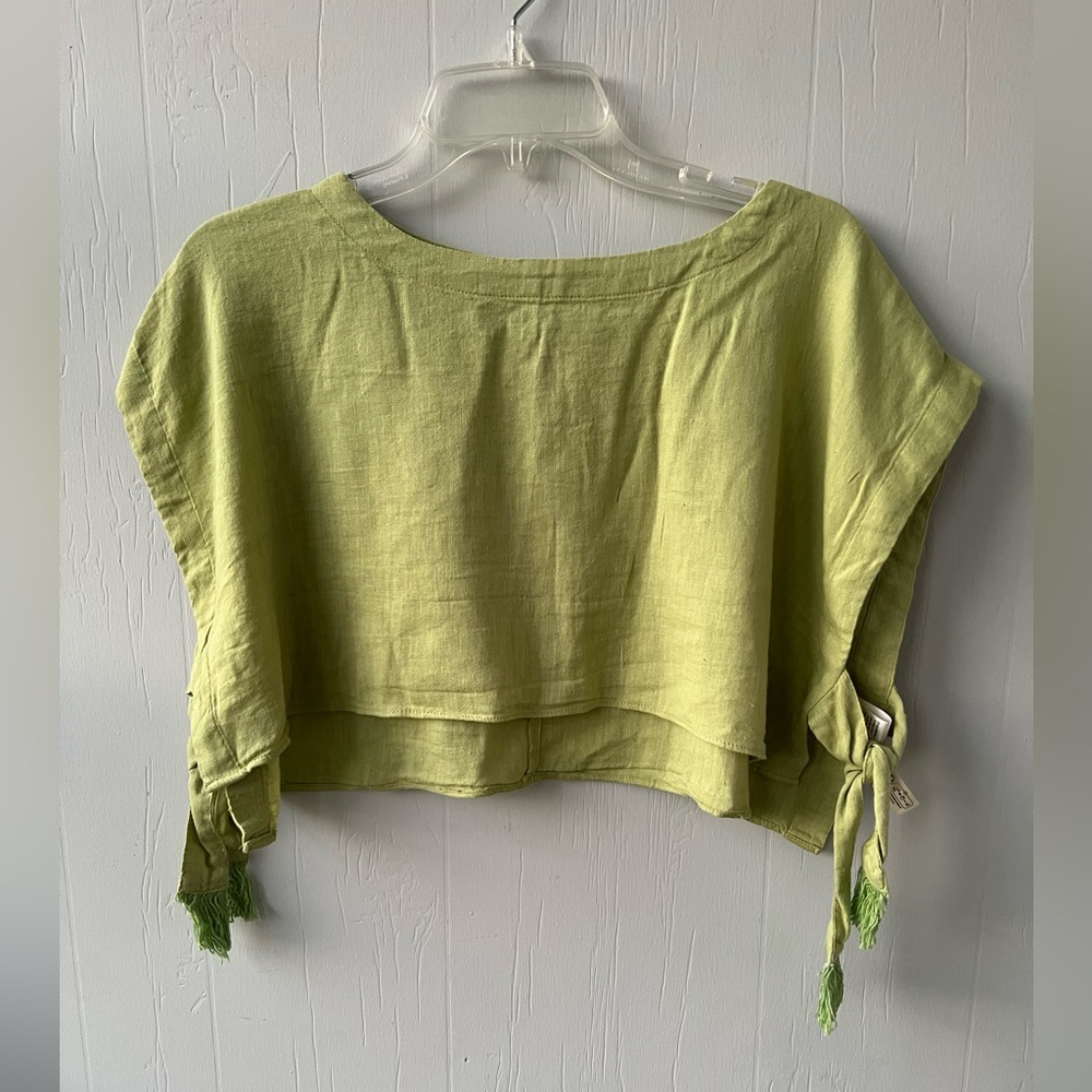 NWOT Free People Side-Tie Fringe Crop Top (size M)